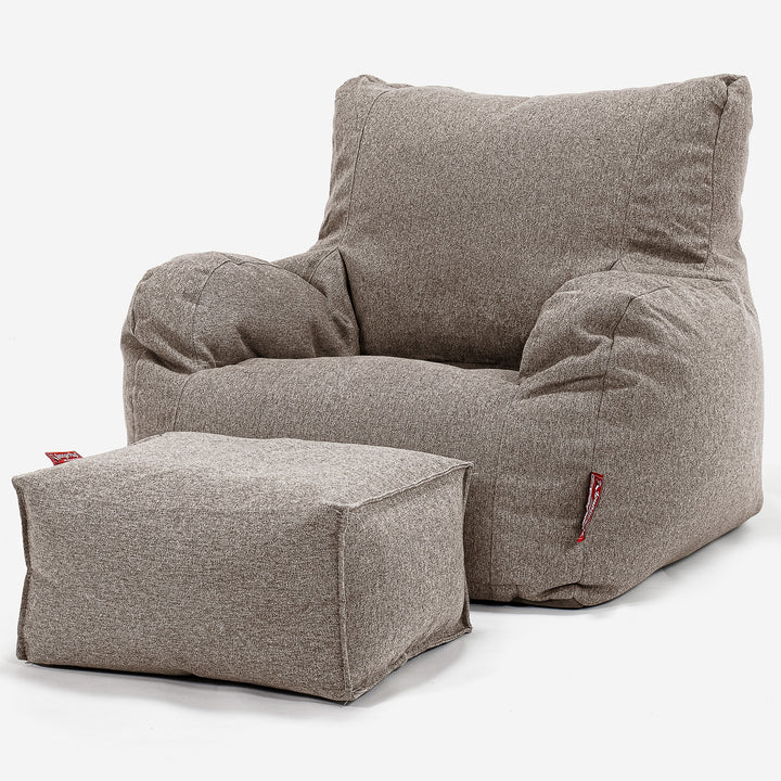 Pouf Fauteuil Design - Interalli Laine Biscuit 02