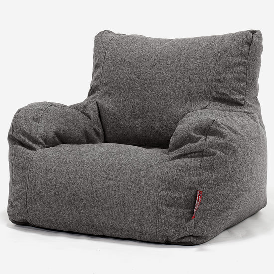 Pouf Fauteuil Design - Interalli Laine Gris 01