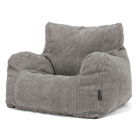 Pouf Fauteuil Design - Velours Côtelé Gaufré Anthracite 01