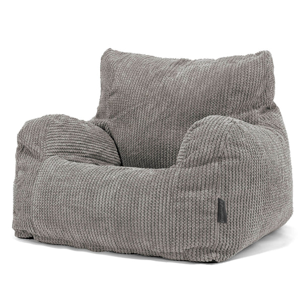 Pouf Fauteuil Design - Velours Côtelé Gaufré Anthracite 01