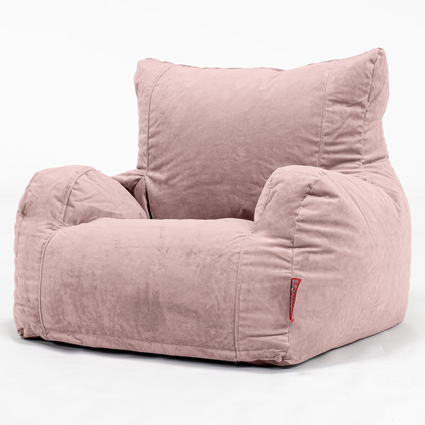 Pouf Fauteuil Design - Velours Rose 01