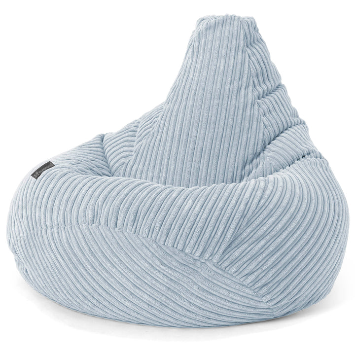 Pouf Poire Gamer - Côtelé Bébé Bleu 02