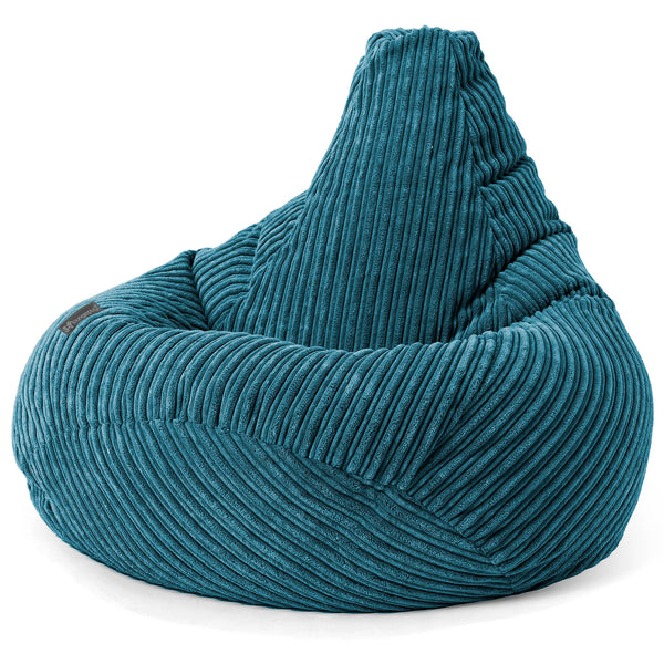 Pouf Poire Gamer - Côtelé Bleu Canard 01