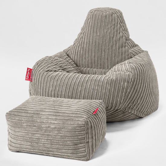 Pouf en Forme de Goutte - Côtelé Vison 02