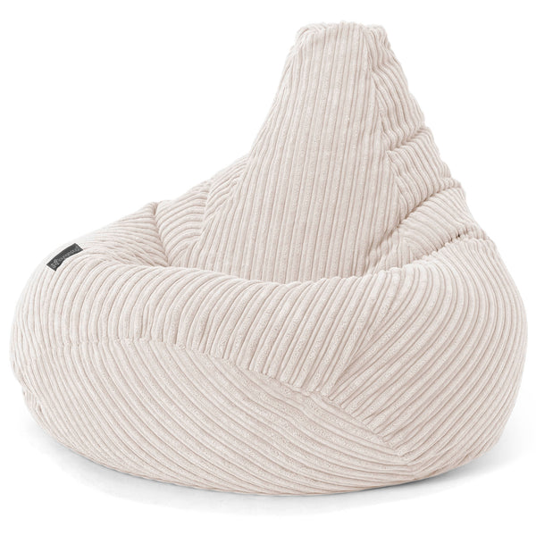 Pouf Poire Gamer - Côtelé Ivoire 01