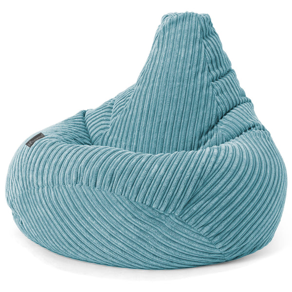 Pouf Poire Gamer - Côtelé Mer Égéé 01