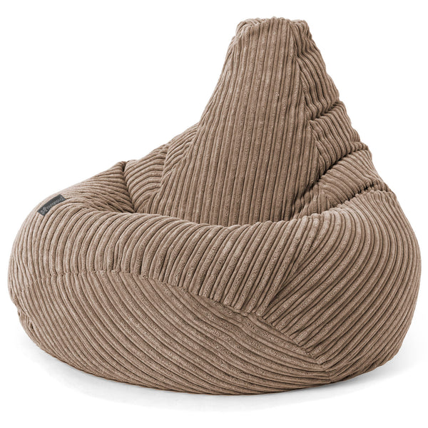 Pouf Poire Gamer - Côtelé Moka 01