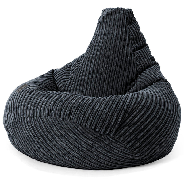 Pouf Poire Gamer - Côtelé Noir 01