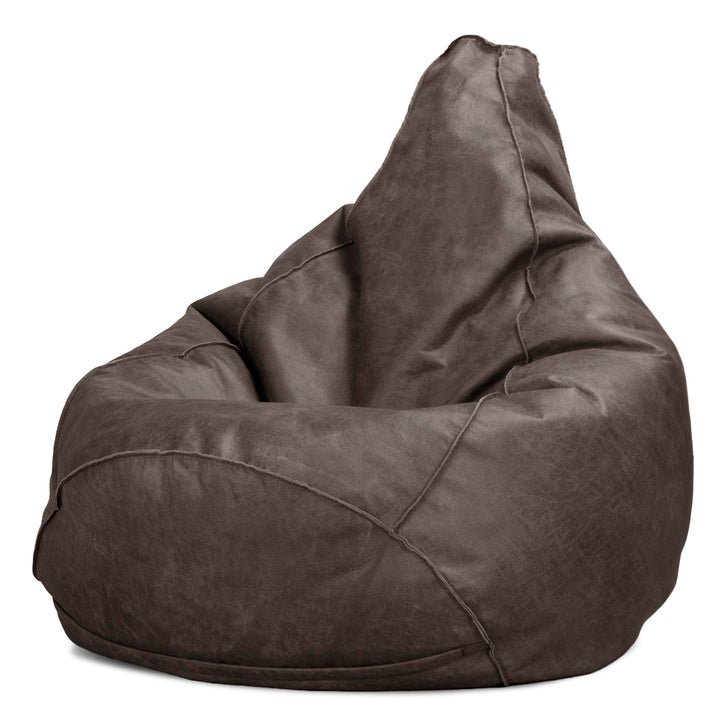Pouf Poire Gamer - Cuir Vintage Gris Ardoise 01