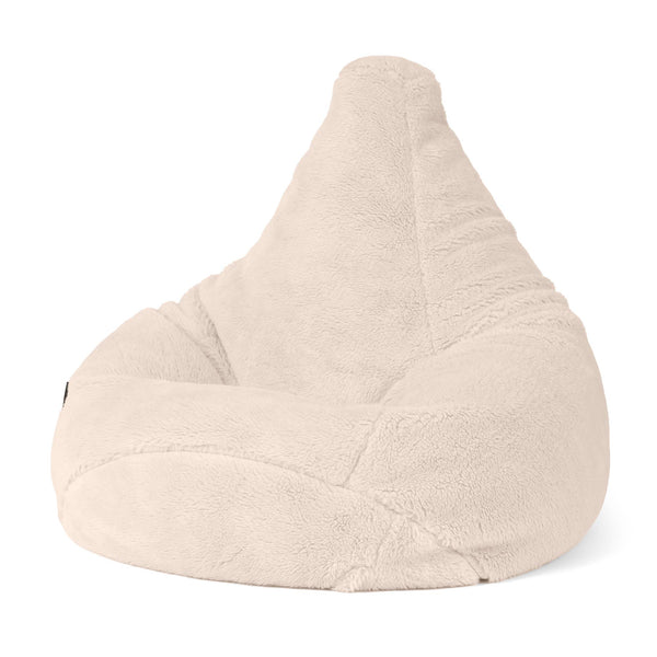 Pouf Poire Gamer - Fausse Fourrure Nounours Crème 04