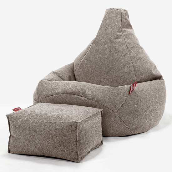 Pouf Poire Gamer - Interalli Laine Biscuit 01