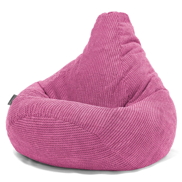 Pouf Poire Gamer - Velours Côtelé Gaufré Rose 01
