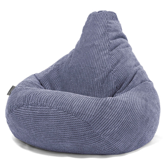 Pouf Poire Gamer - Velours Côtelé Gaufré Violet 02