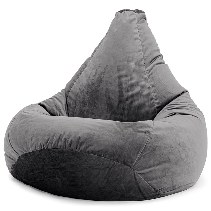 Pouf Poire Gamer - Velours Anthracite 02