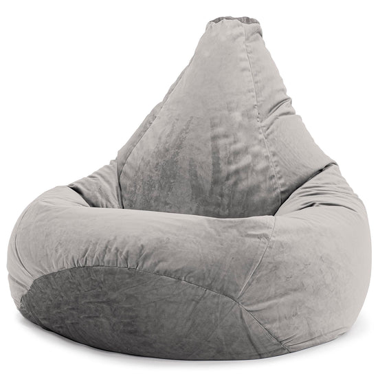 Pouf Poire Gamer - Velours Argent 02