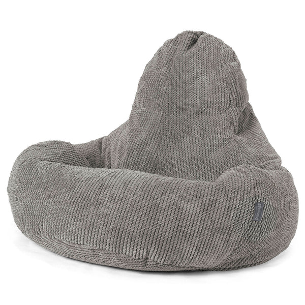 Pouf Gamer Ultra Lux - Velours Côtelé Gaufré Anthracite 01