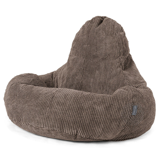 Pouf Gamer Ultra Lux - Velours Côtelé Gaufré Chocolat 01