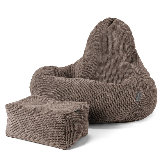 Pouf Gamer Ultra Lux - Velours Côtelé Gaufré Chocolat 02