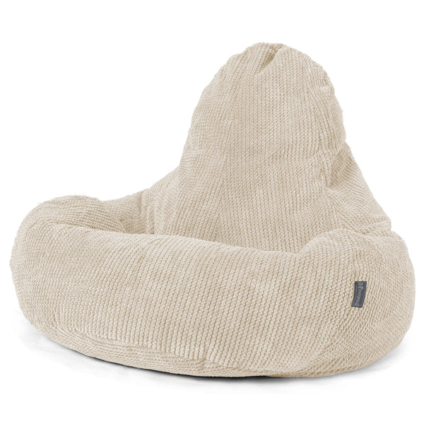 Pouf Gamer Ultra Lux - Velours Côtelé Gaufré Crème 01