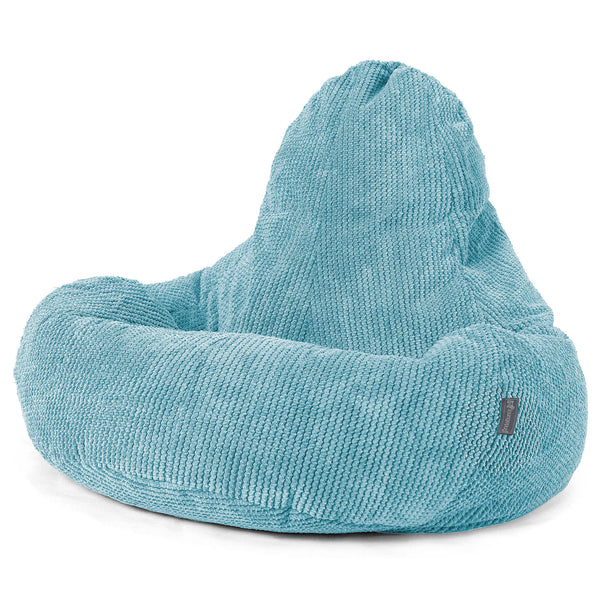 Pouf Gamer Ultra Lux - Velours Côtelé Gaufré Mer Égée 01