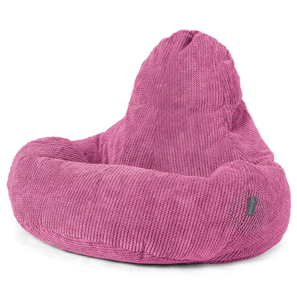 Pouf Gamer Ultra Lux - Velours Côtelé Gaufré Rose 01