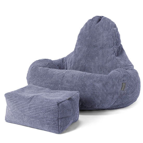 Pouf Gamer Ultra Lux - Velours Côtelé Gaufré Violet 02