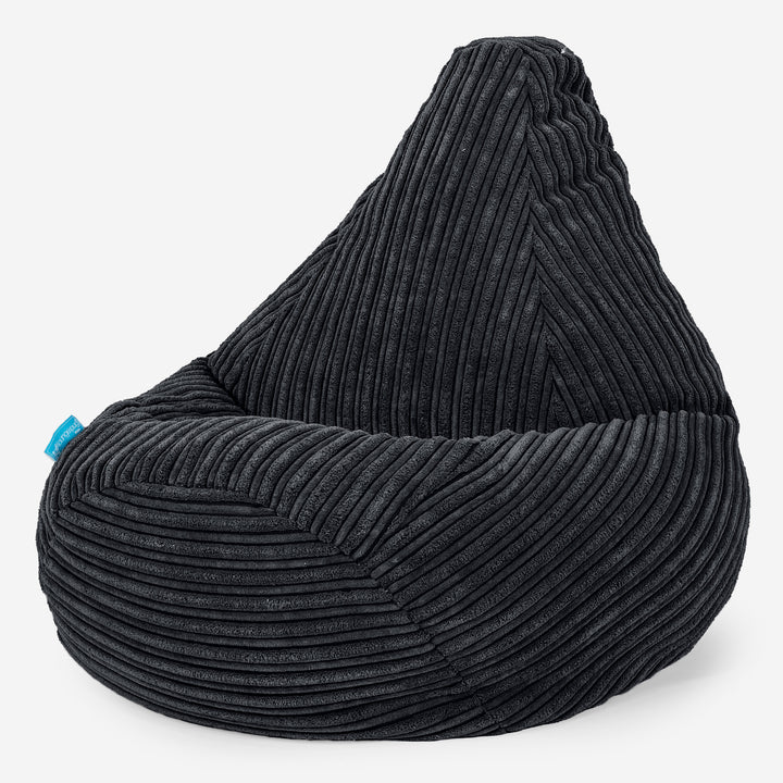 Pouf Fauteuil Gamer pour Enfant 1-5 ans - Côtelé Noir 02