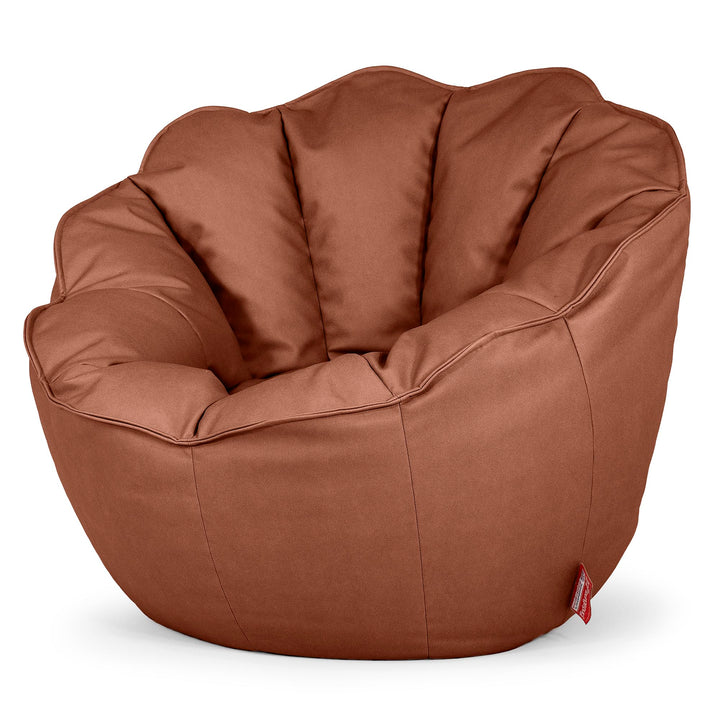 Pouf Fauteuil Natalia Sacco - Cuir Végan Marron 02