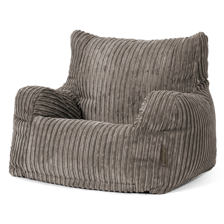 Pouf Fauteuil pour Ados 6-14 ans - Côtelé Anthracite 02