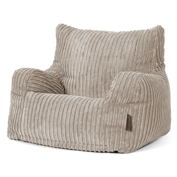 Pouf Fauteuil pour Ados 6-14 ans - Côtelé Vison 01