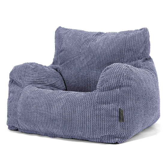Pouf Fauteuil pour Ados 6-14 ans - Velours Côtelé Gaufré Violet 02