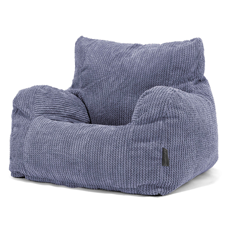 Pouf Fauteuil pour Ados 6-14 ans - Velours Côtelé Gaufré Violet 02