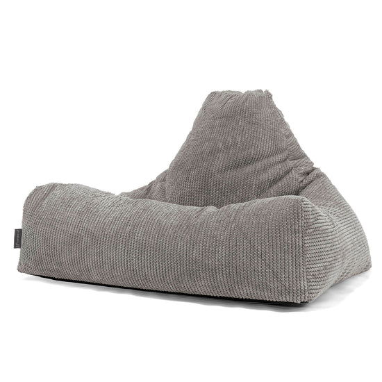Pouf Fauteuil Relax - Velours Côtelé Gaufré Anthracite 01