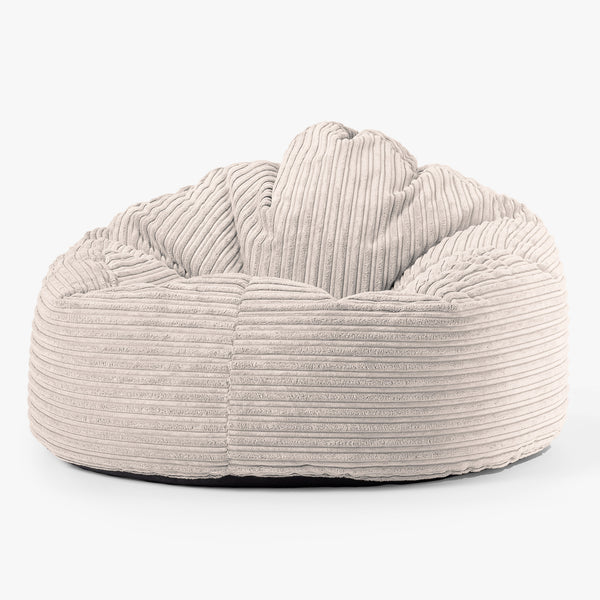 Pouf Géant Câlinou pour Enfants 3-8 ans - Côtelé Ivoire 01