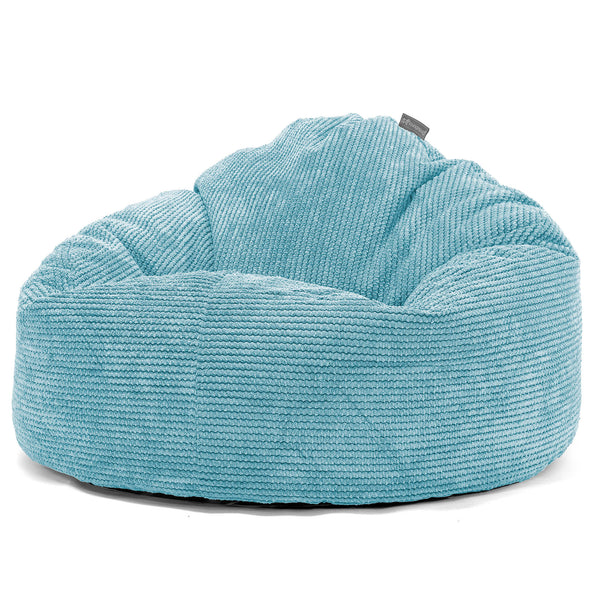 Pouf Géant Câlinou pour Enfants 3-8 ans - Velours Côtelé Gaufré Mer Égée 01