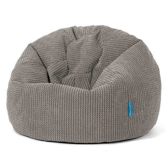 Pouf Poire Classique Enfant 1-5 ans - Velours Côtelé Gaufré Anthracite 01