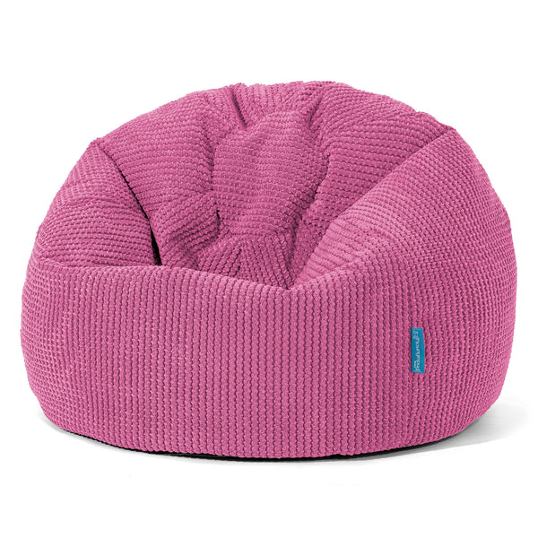 Pouf Poire Classique Enfant 1-5 ans - Velours Côtelé Gaufré Rose 01