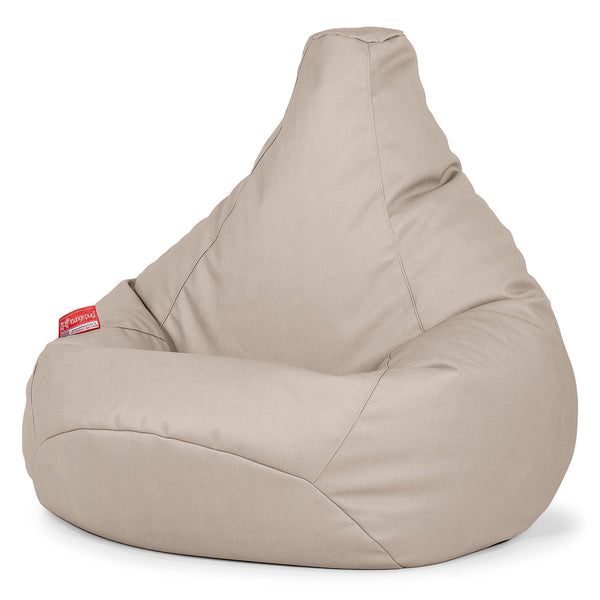 Pouf Poire Gamer - Cuir Végan Ivoire 01