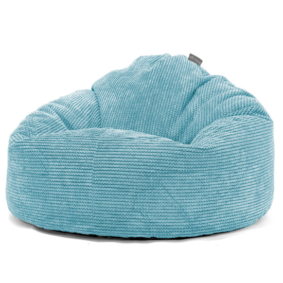 Pouf Poire, Archi - Velours Côtelé Gaufré Mer Égée 01