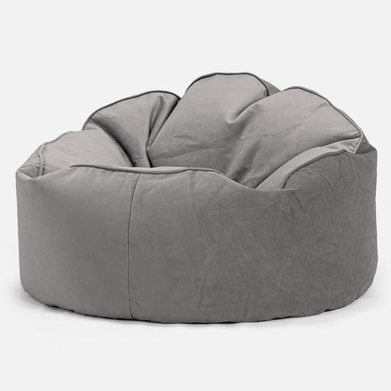 Pouf Poire, Archi - Velours Argent 01
