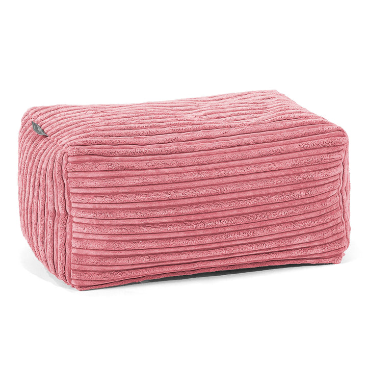Pouf Repose Pied - Côtelé Corail 01