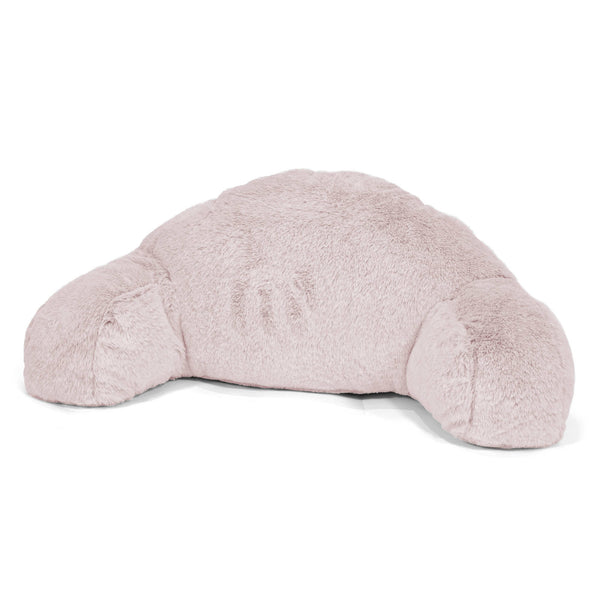 Coussin de Lecture avec Dossier pour Enfants - Fausse Fourrure Lapin Rose Pastel