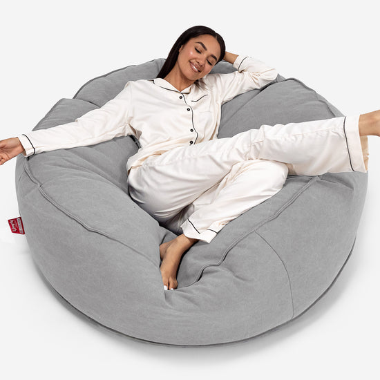 Canapé Pouf Géant Grande Mammouth - Stonewashed Gris 01
