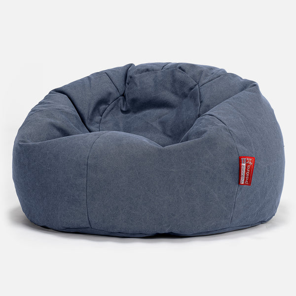 LOUNGE PUG - Stonewashed  - Pouf Poire Classique - Bleu Marine