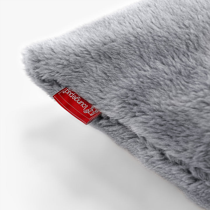 Traversin 20 x 55cm - Fausse Fourrure Nounours Gris Foncé 03