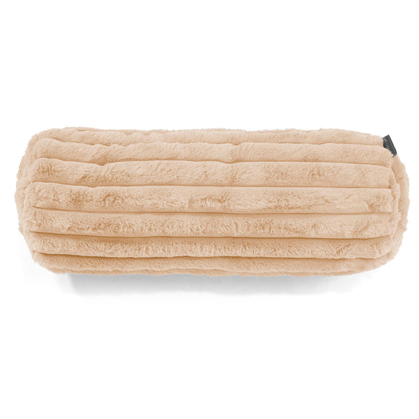 Housse de Traversin 20 x 55cm - Velours Côtelé Ultra Pelucheux Pêche 01