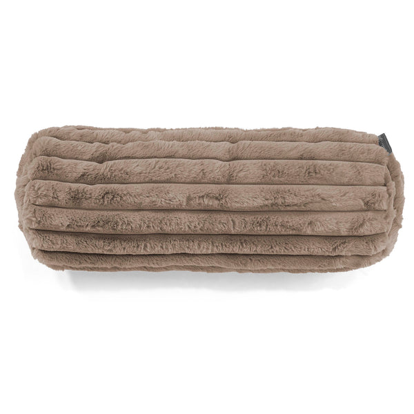 Housse de Traversin 20 x 55cm - Velours Côtelé Ultra Pelucheux Vison 01